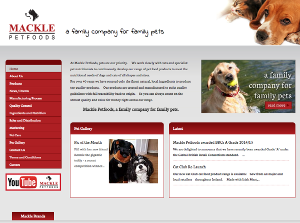 Web Development & Content Management System for Mackle Petfoods